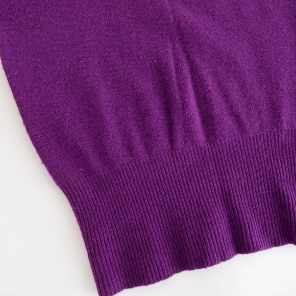 Crown Jewels Purple 50% Lambswool  40% Rabbit Hair Turtleneck Sweater Small - Picture 7 of 11